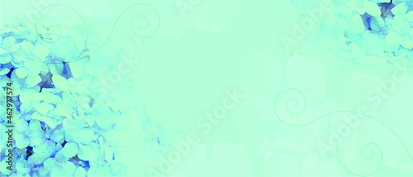 Fototapeta Abstract  Hydrangeas background. Soft trend colors. Watercolor Painting Illustration for prints, wall art, cover and invitation cards. Editable vector.