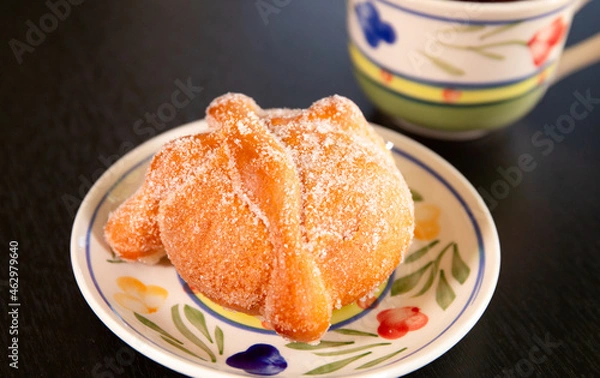 Obraz pan de muerto served with coffee 