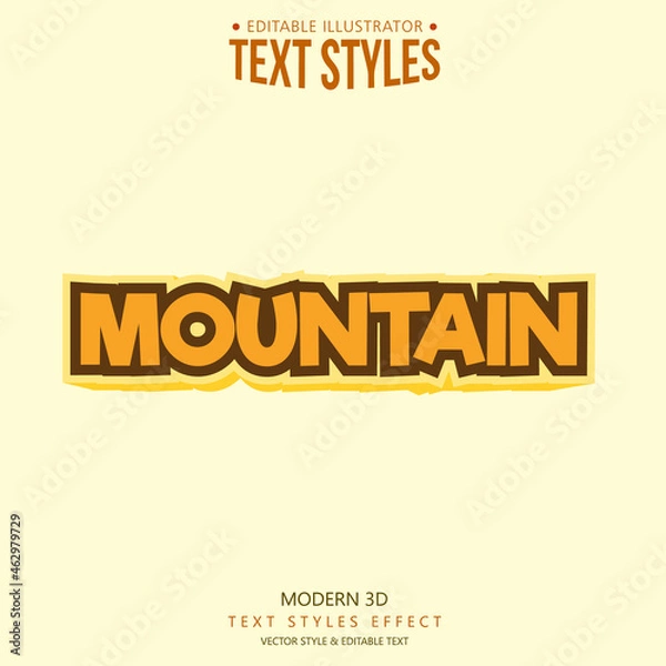 Fototapeta Mountain Editable Simple Text Style Effect