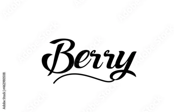 Fototapeta Berry hand written text word for design. Can be used for a logo
