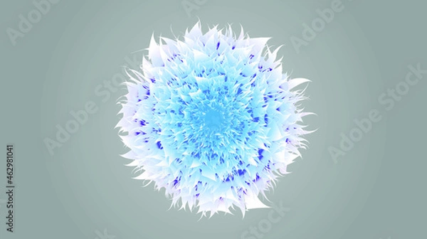 Obraz Modern floral art - Vector composition of ball shaped blue flower for wedding decoration, Valentine's Day, Mother's Day, sale and other events. Isolated on gray background. EPS8