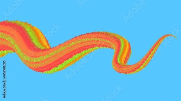 Obraz Modern colorful poster. Tail shape on blue color background. Art design for your design project. Vector illustration EPS8
