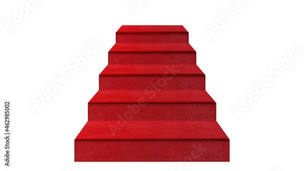 Fototapeta Red step 5 stair ambitions concept with businessman climbing stairs concept .and Success business.