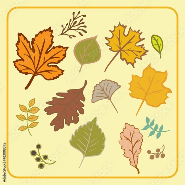 Obraz autumn leaf bundle vector image for season or holiday concept