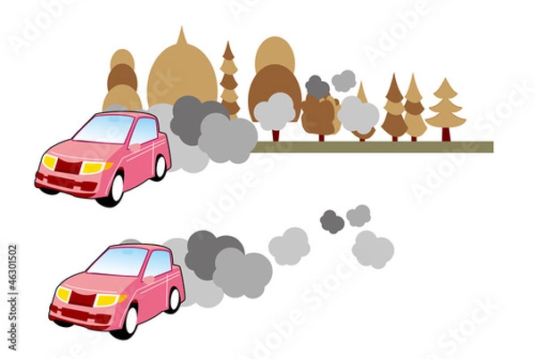 Fototapeta 自動車,環境,汚染,排気,ガス,問題,影響