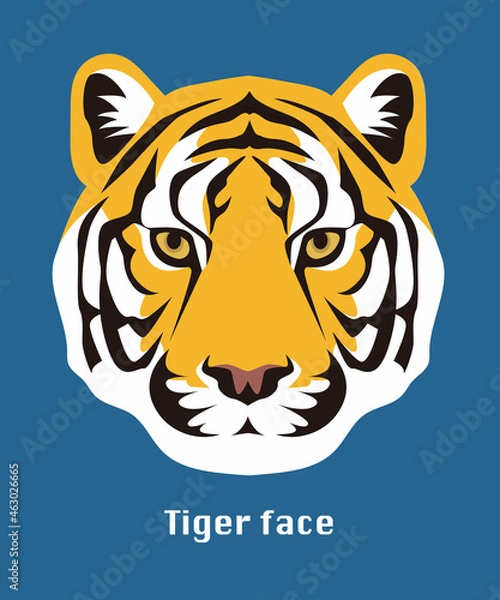 Fototapeta 虎の顔のイラスト素材 ベクター 寅 寅年 年賀素材