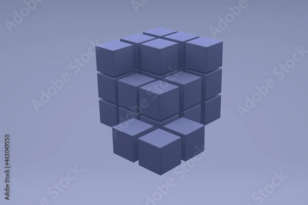 Fototapeta Composition With 3D Cube, 3D Render