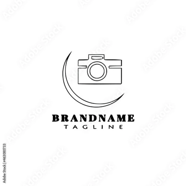 Obraz camera logo cartoon design template icon black isolated vector creative