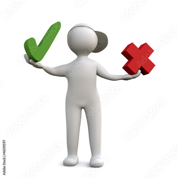 Obraz 3D Man right and wrong