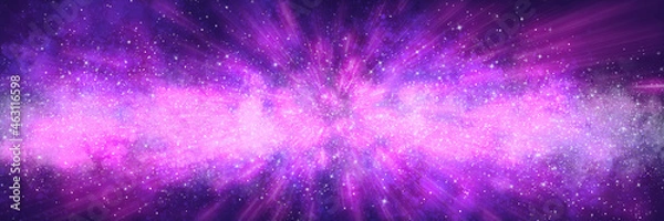 Fototapeta Space background with realistic nebula and lots of shining stars. Infinite universe and starry night. Colorful cosmos with stardust and the Milky Way. Magical color galaxy.