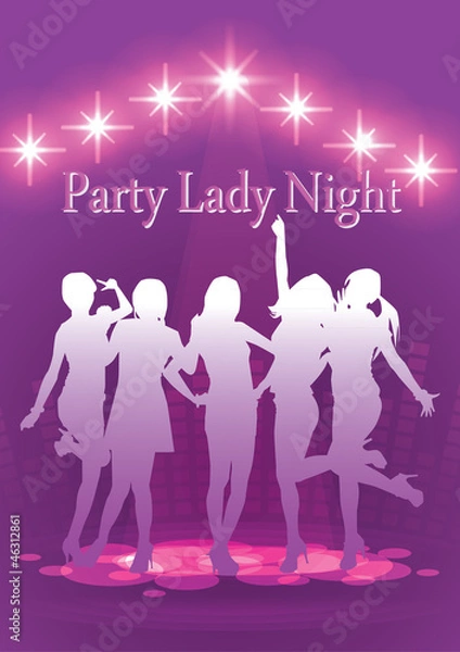 Obraz girls dancing in discolight