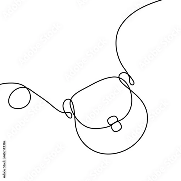 Fototapeta Linear drawing of handbag.