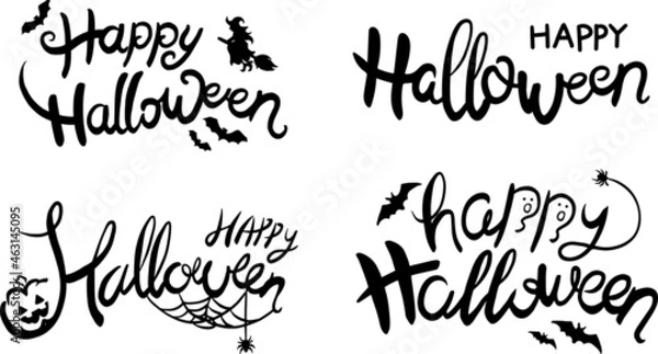 Fototapeta halloween calligraphy set  vector
