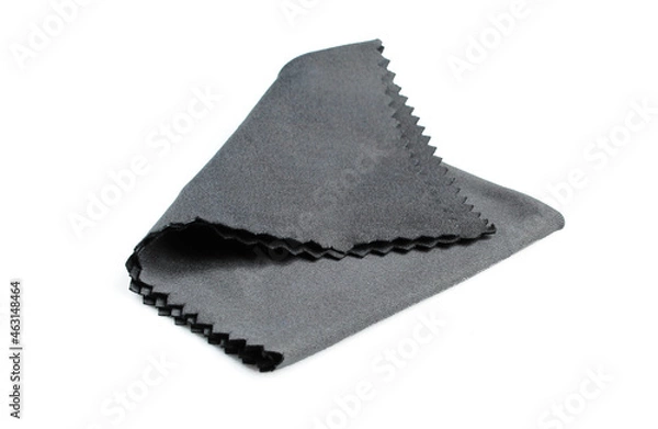 Fototapeta Folded piece of black lens cloth isolated on white background. 