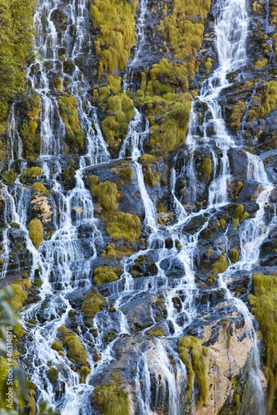 Fototapeta mountain net waterfall, background