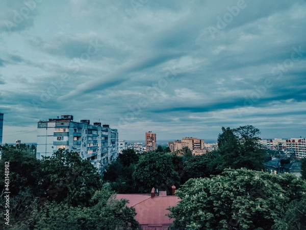 Fototapeta clouds over city
