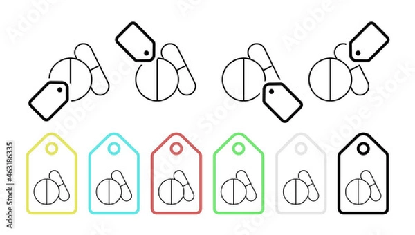Fototapeta Pills vector icon in tag set illustration for ui and ux, website or mobile application