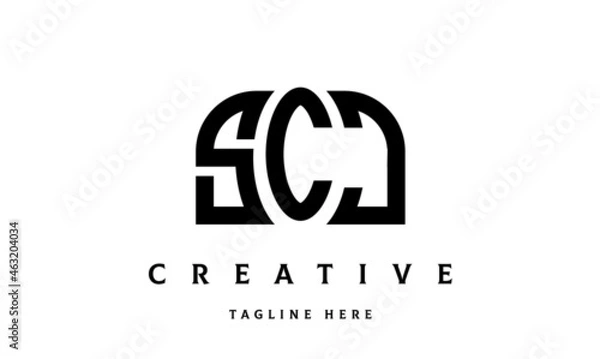 Obraz SCJ creative three latter logo design	