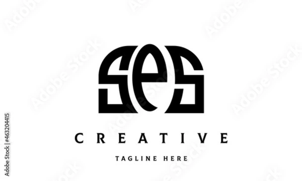 Fototapeta SPS creative three latter logo design	
