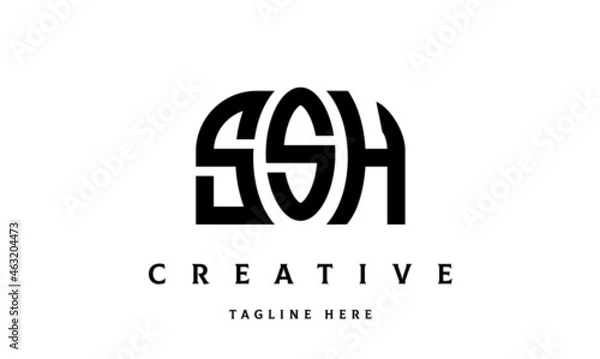 Obraz SSH creative three latter logo design	