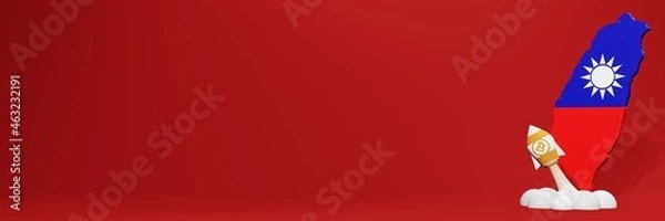 Fototapeta Bitcoin Cash cryptocurrency rising chart in Taiwan for website content