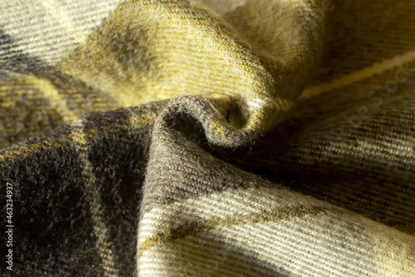 Fototapeta 黄色系グレーのチェック柄のテクスチャ　パターン