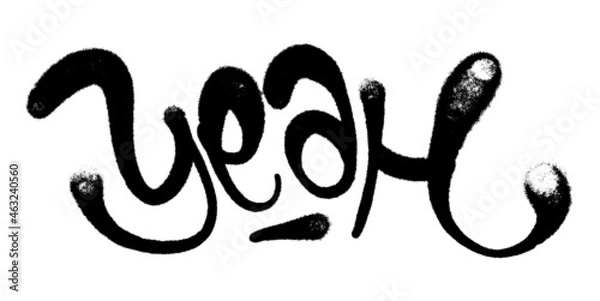 Obraz Vector illustration Black graffiti tag lettering aerosol can spray paint