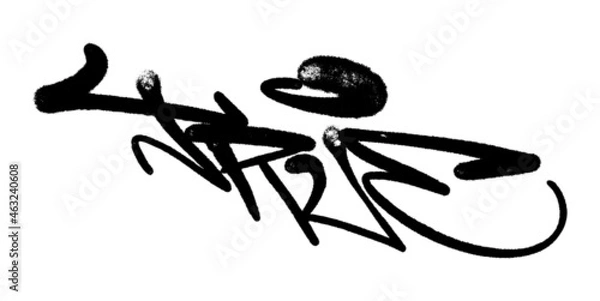 Obraz Vector illustration Black graffiti tag lettering aerosol can spray paint