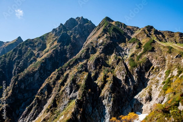 Fototapeta 青空に映える秋の山