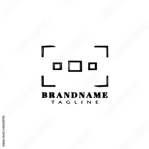 Fototapeta camera viewfinder logo cartoon design template icon black isolated vector