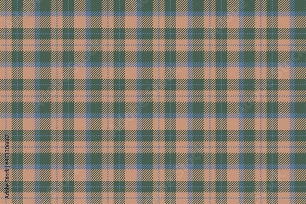Obraz vector editable fabric repeatable texture checkered beige green stripes with blue threads for gingham plaid tablecloths shirts tartan clothes dresses bedding blankets costume brocade