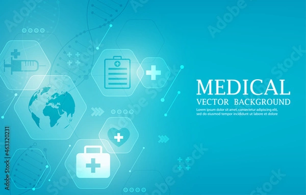 Obraz Modern vector medical technology blue background