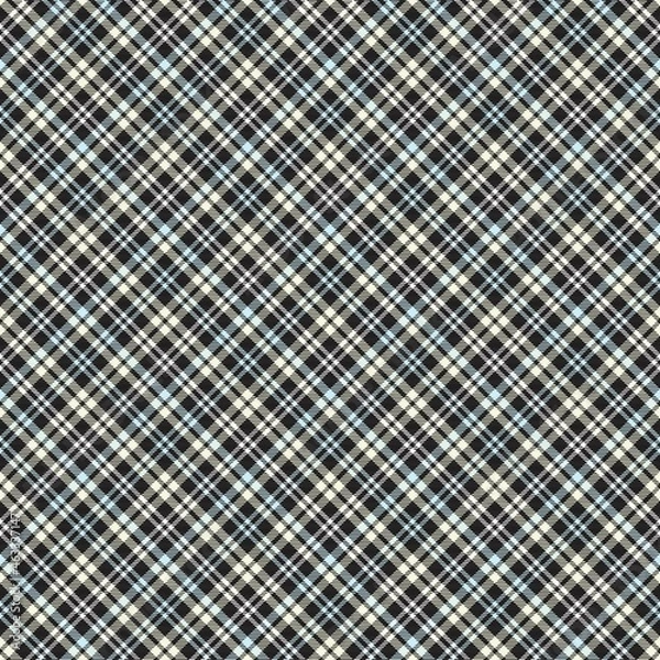 Fototapeta Sky Blue Diagonal Plaid Tartan textured Seamless Pattern Design