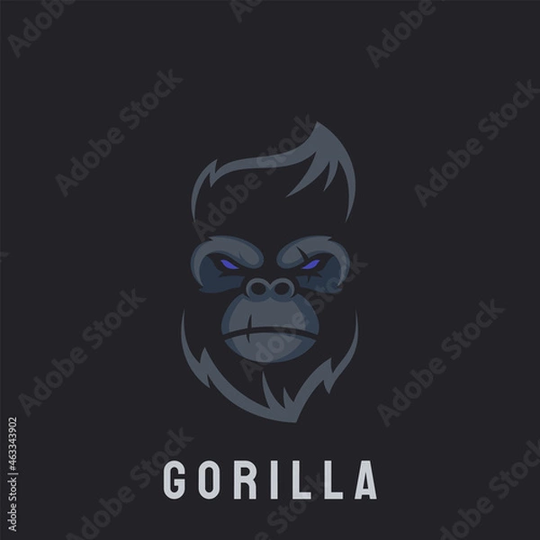 Fototapeta king kong gorilla head face illustration for esports logo design vector