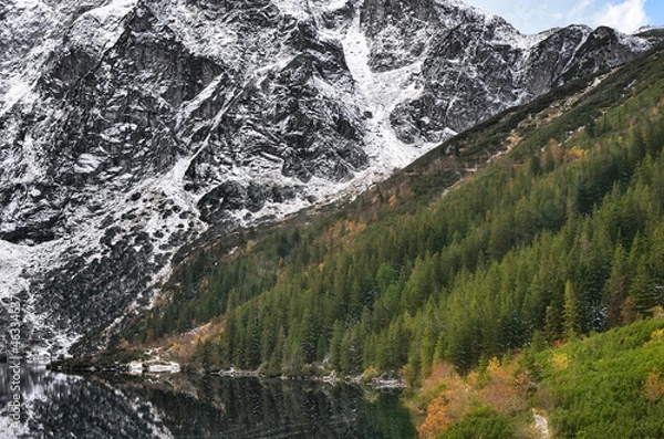 Obraz zima i jesień w górach