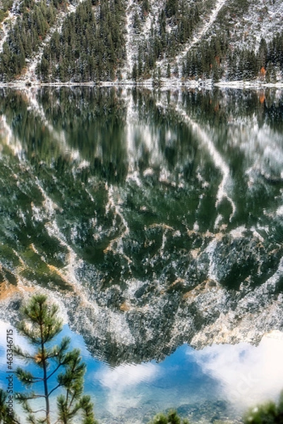 Obraz lustro w górach