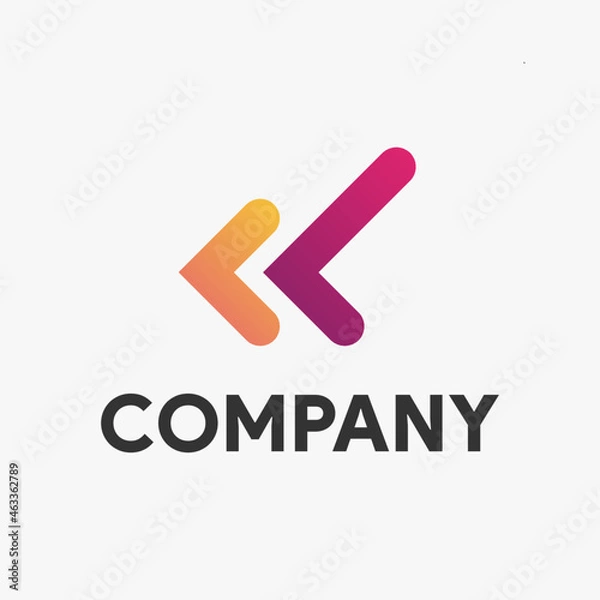 Fototapeta L letter logo double arrow