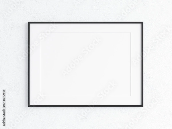 Fototapeta horizontal black frame mockup on the wall with matt