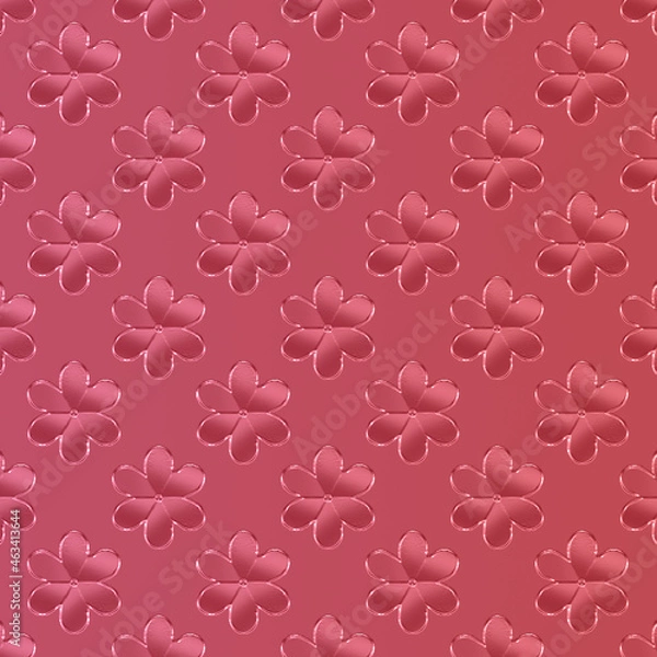 Obraz pattern fiori rotondi rilievo rosa
