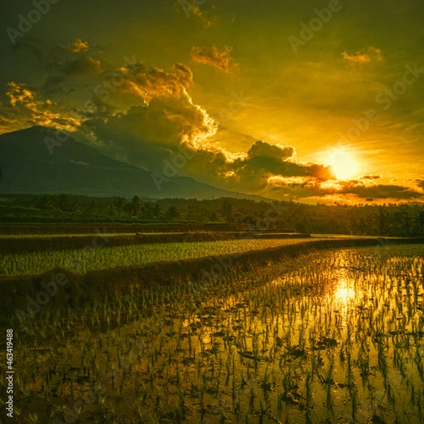 Obraz Sunset on ciremai north side