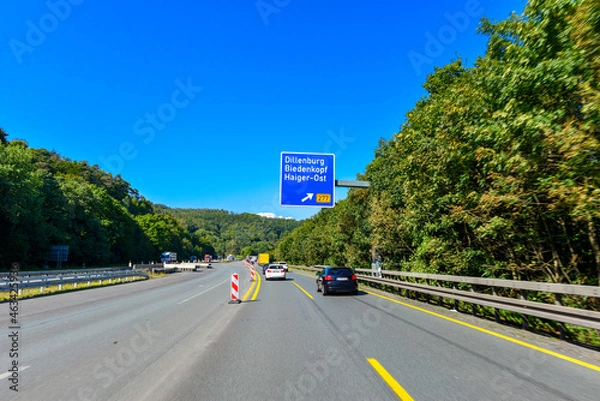Obraz Sauerlandlinie A45 bei Dillenburg-Hessen