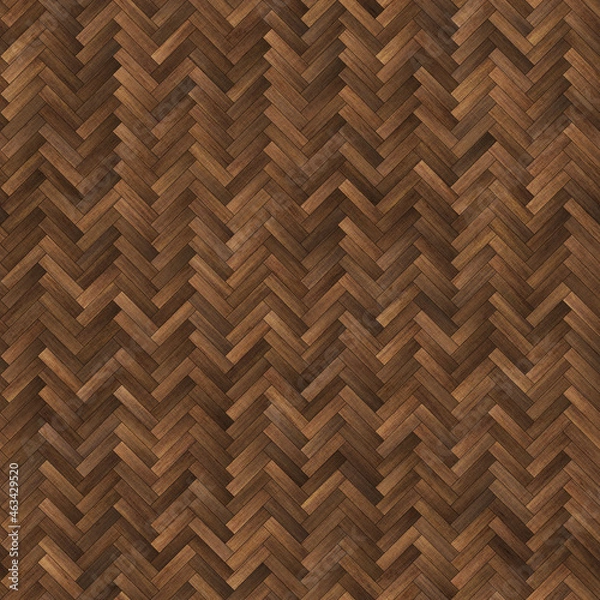 Fototapeta dark Herringone wood parquet diffuse Map texture. Seamless Texture.