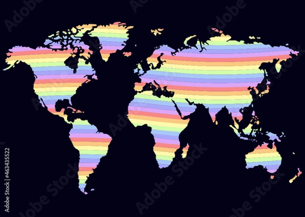 Obraz Pastel Rainbow World Map