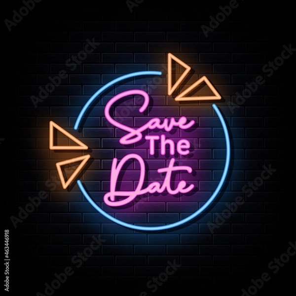 Obraz Save the date neon sign style