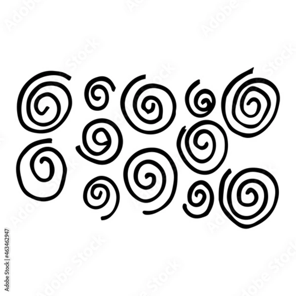 Obraz Hand drawn abstract shapes, textures. Vector design elements, background texture, points, strokes, ornament in grunge style. Scribbles handwritten with pen or pencil. Simple vector geometric texture.