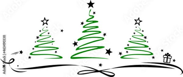 Obraz Christmas Tree Vector Drawing