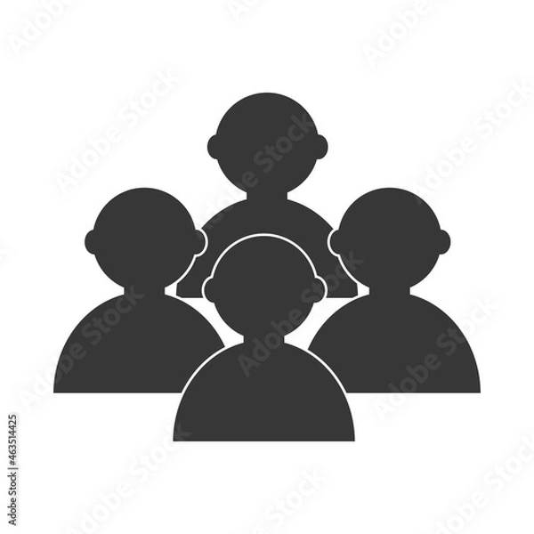 Obraz four silhouettes users avatars