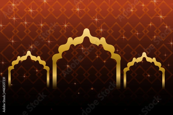 Obraz Islamic background, Islamic sale poster. Islamic textured. Islamic vector illustration. Islamic sale banner layout design. Islamic background sale post. Islamic post banner. Eid mobarak Mahe moharram