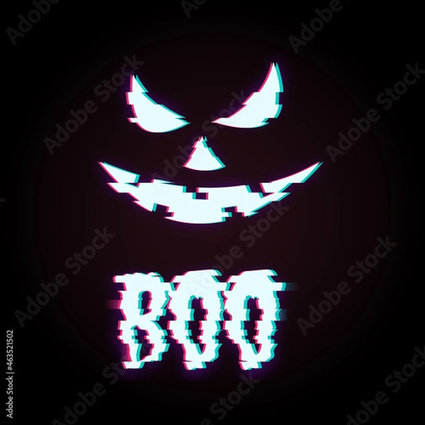 Obraz Scary pumpkin face with glitch effect