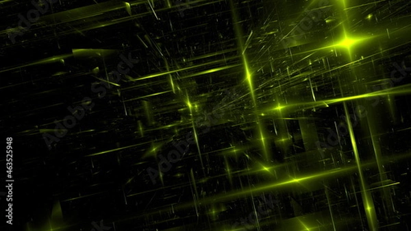 Fototapeta Cyberspace matrix parallel world, another reality digital world. Science fiction hacker concept. Digital data network matrix. 3d render